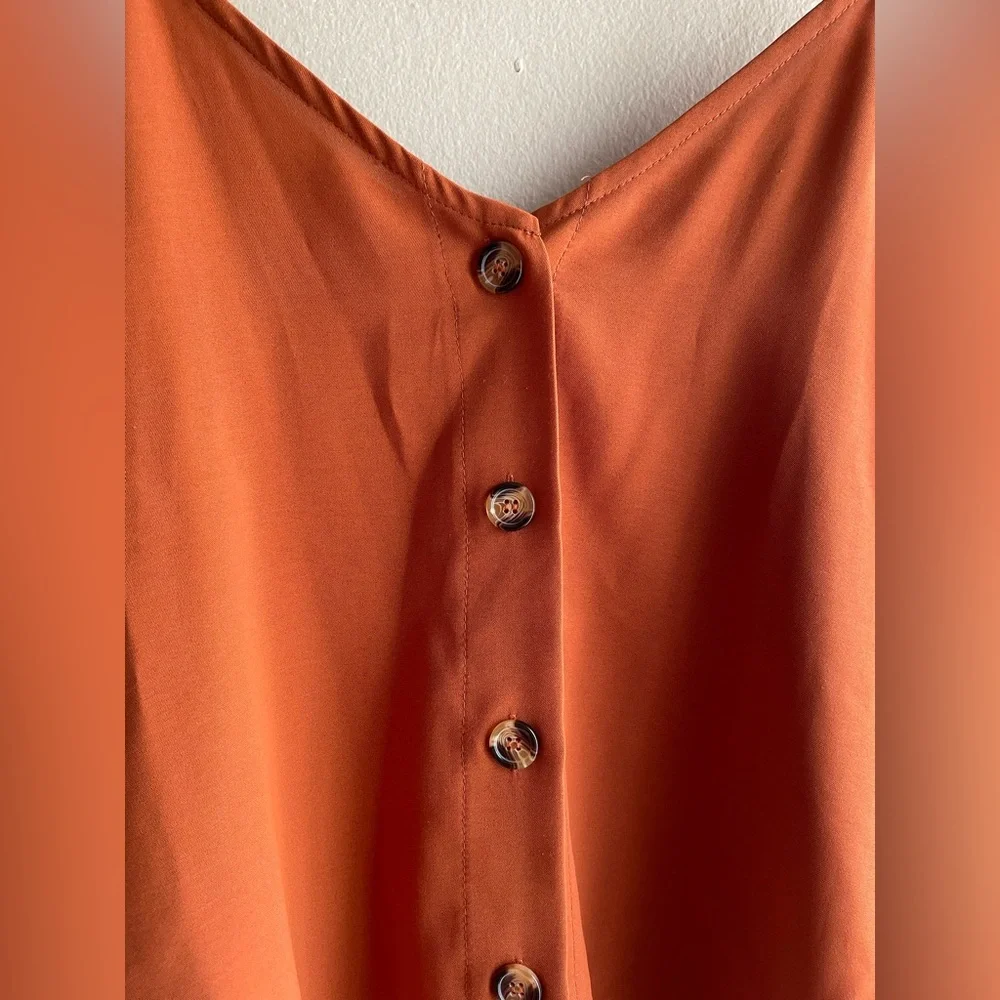 Unbranded Women Brown Orange Tank Top Size Large - Picture 2 of 6